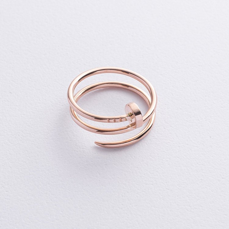 Золота каблучка "Цвях" к07605 - 3 Золота каблучка "Цвях" к07605 від ювелірного магазину Онікс - 3