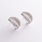 Срібні сережки з фіанітами 121454 от ювелирного магазина Оникс - 4