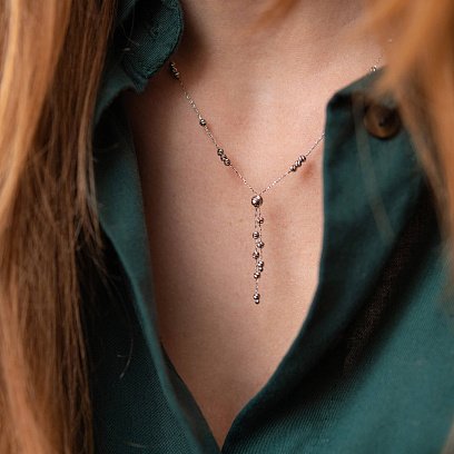 Срібне кольє "Кульки" 181204 №3