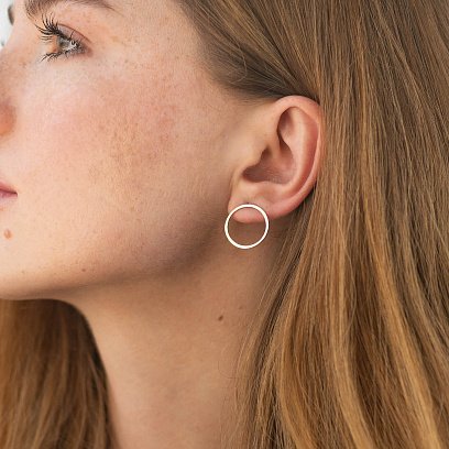 Сережки - джекети "Greys" у жовтому золоті (фіаніти) с09069 №4