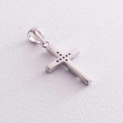 Серебряный крестик с фианитами 132007 №3