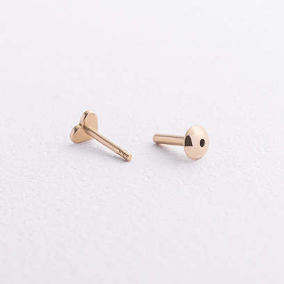 Одиночна сережка "Сердечко" в хрящ вушка (жовте золото) 1797ж №2