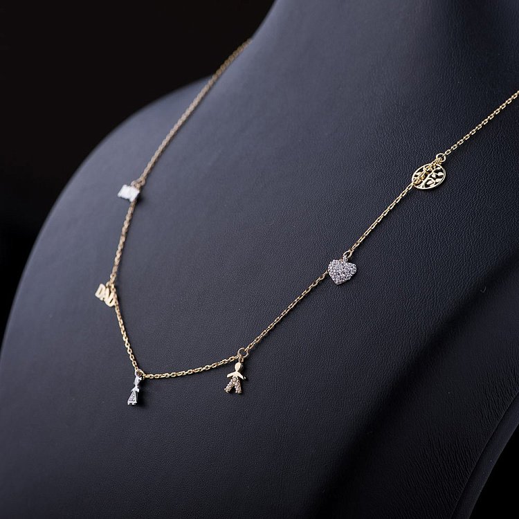 Золотое колье из коллекции "Мама" кол01032 от ювелирного магазина Оникс