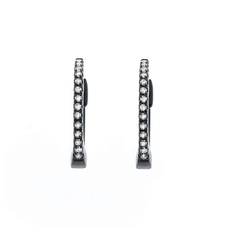 Золотые серьги с бриллиантами (оксидирование) сб0149ch от ювелирного магазина Оникс - 1