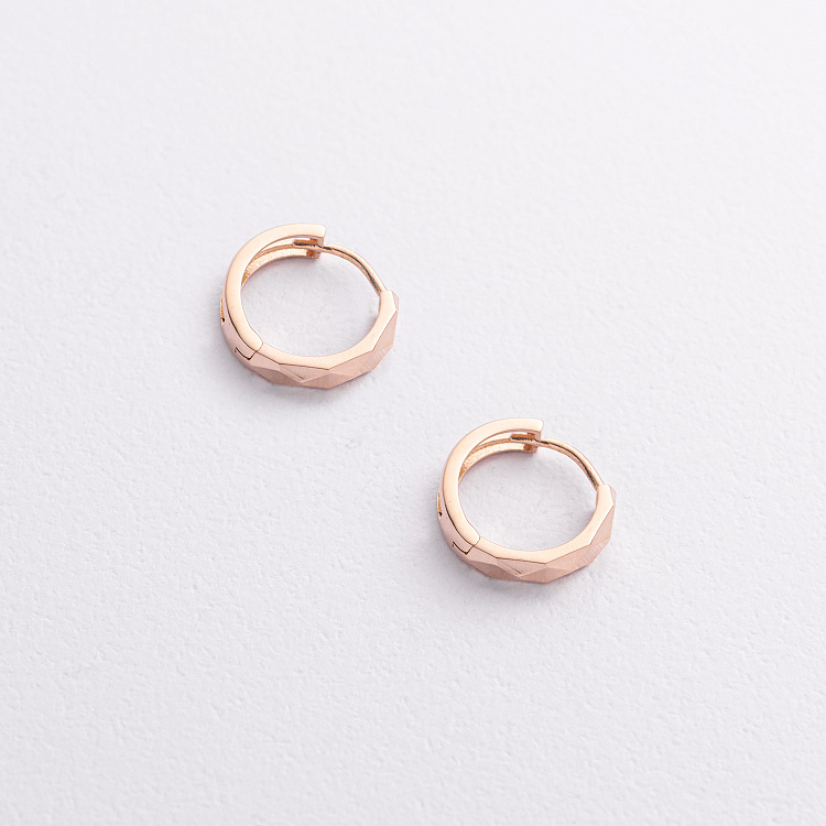 Сережки - кільця в червоному золоті с09402 від ювелірного магазину Онікс - 1