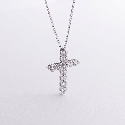 Золотое колье "Крестик" с бриллиантами 739511121