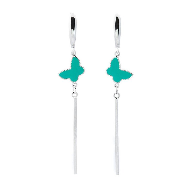 Серебряные серьги "Бабочки" с эмалью 122174г Серебряные серьги "Бабочки" с эмалью 122174г от ювелирного магазина Оникс