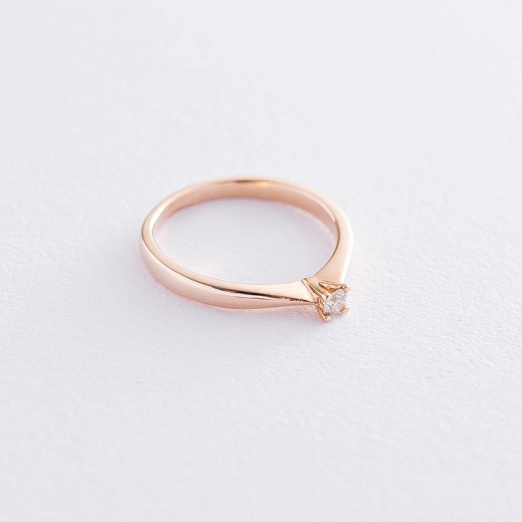 Помолвочное кольцо в красном золоте (бриллиант) кб0237 от ювелирного магазина Оникс - 1