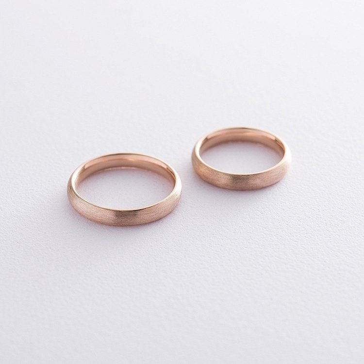 Золотое обручальное кольцо 4 мм (матовое) обр00404 от ювелирного магазина Оникс