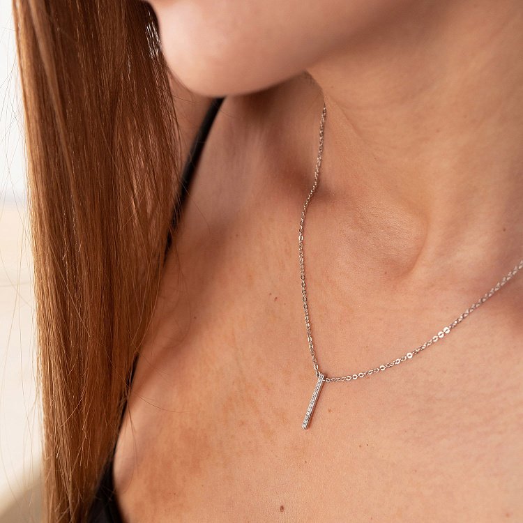 Серебряное колье "Мгновение" с фианитами 181175 от ювелирного магазина Оникс - 2