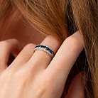 Серебряное кольцо с синт. сапфирами и фианитами 1824/1р-HSPH от ювелирного магазина Оникс - 3