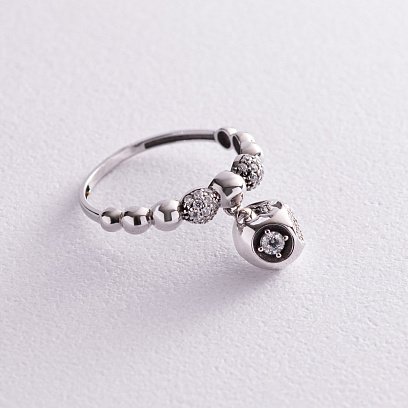 Золота каблучка "Кульки" (фіаніти) к04934