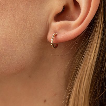 Сережки - пусети "Mona" в червоному золоті mini с08439 №4