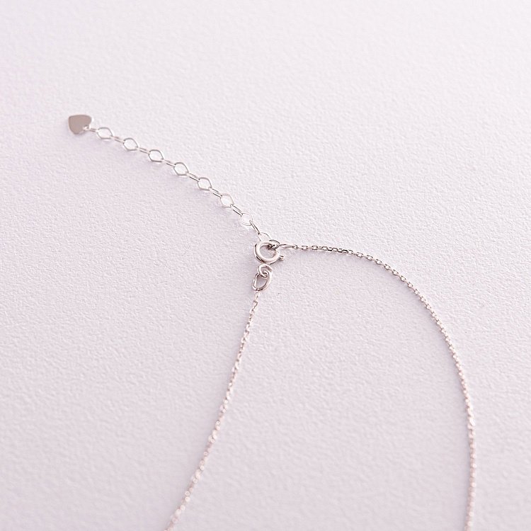 Колье "Карта Украины" в белом золоте (голубая и желтая эмаль) кол02333 от ювелирного магазина Оникс - 4