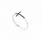 Серебряное кольцо "Крестик" с эмалью 112026 от ювелирного магазина Оникс - 6