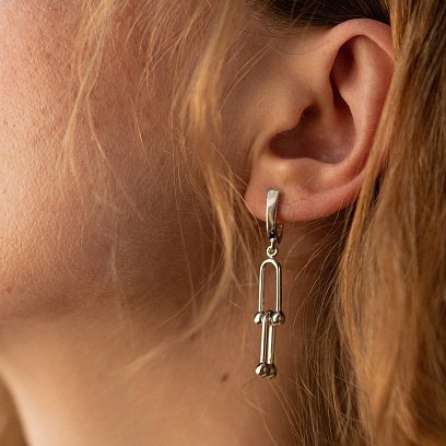 Серьги "Фантазия" в белом золоте с08312 №4