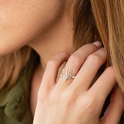 Срібний перстень "Герб України - Тризуб" 111379 №5