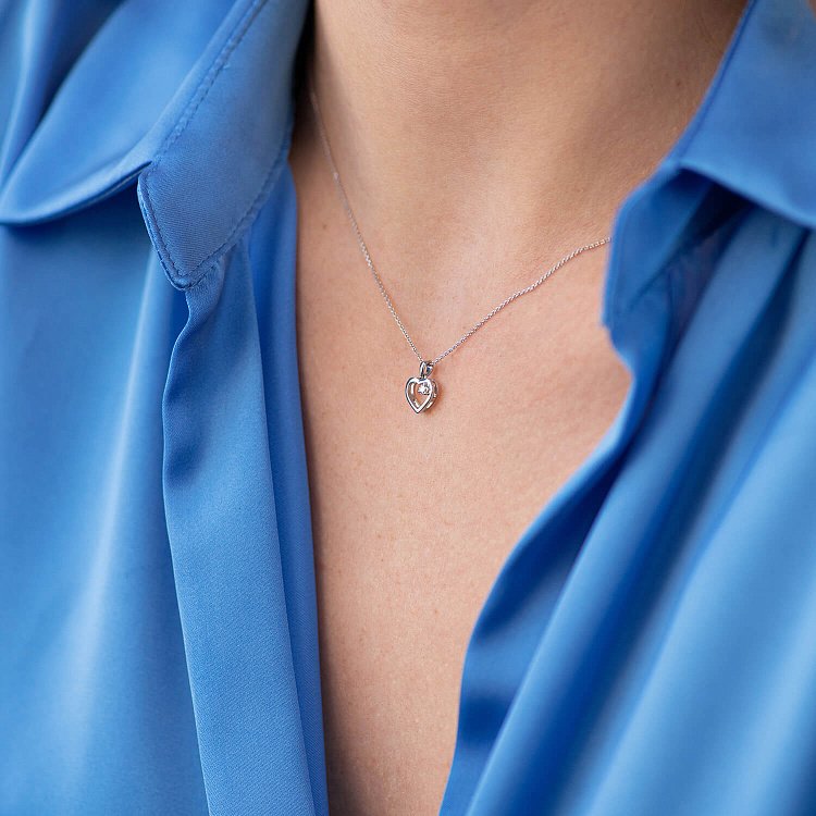 Золоте кольє "Сердечко" з діамантом колб0106z від ювелірного магазину Онікс - 1