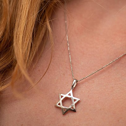 Кулон "Зірка Давида" у білому золоті п03829 №4