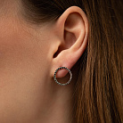 Золоті сережки - пусети "Круговорот" (чорні діаманти) сб0485м от ювелирного магазина Оникс - 3