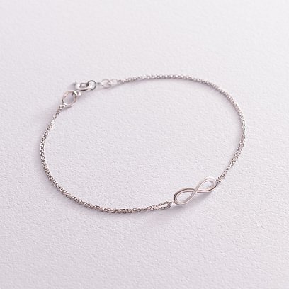 Браслет "Нескінченність" в білому золоті б04855