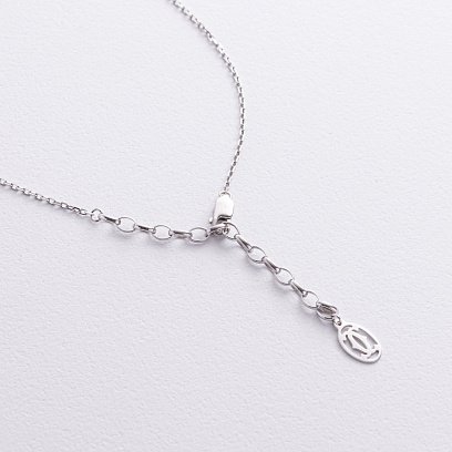 Кольє "Цвях" у сріблі (фіаніти) 1332 №5