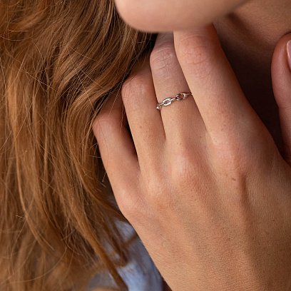 Каблучка "Ланцюжок" у білому золоті к07100 №8