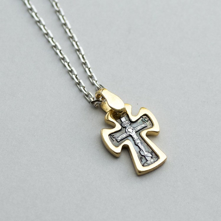 Крестик "Спаси и сохрани" (позолота) 131813 от ювелирного магазина Оникс - 5