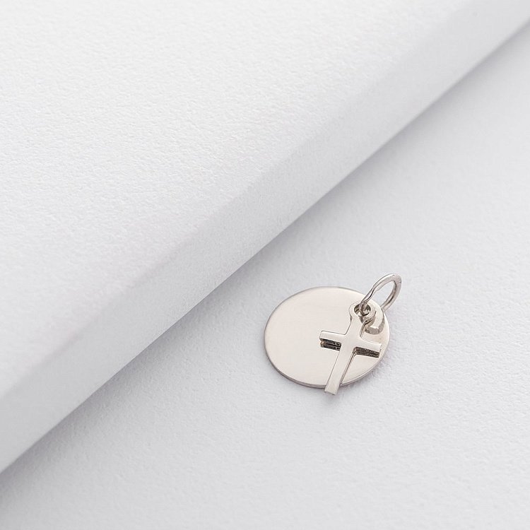 Серебряная подвеска с крестиком (для гравировки) 132813 от ювелирного магазина Оникс - 1