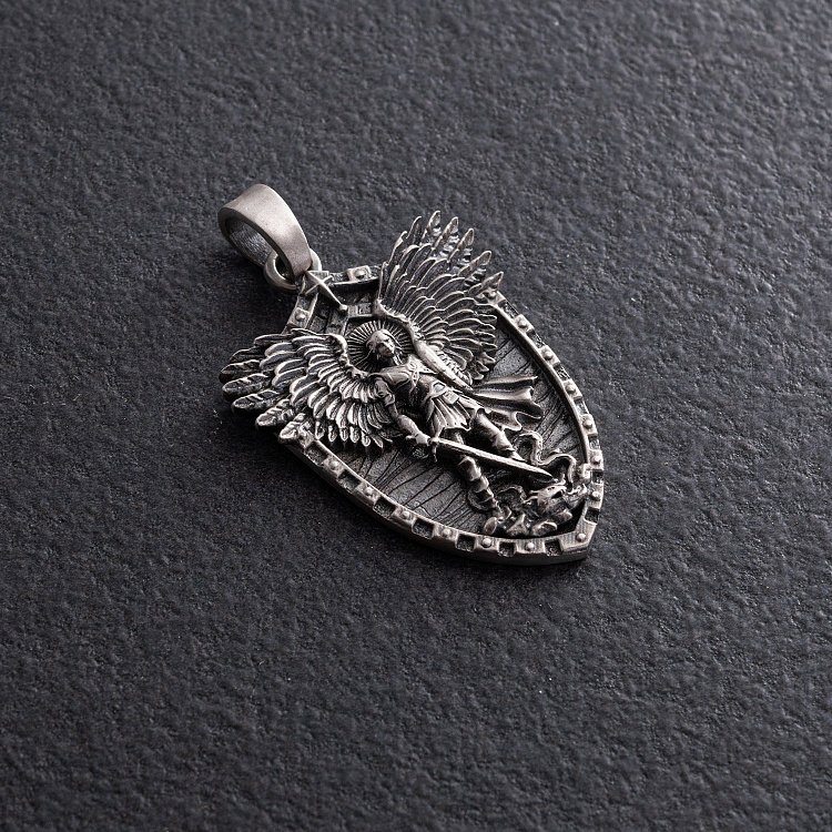 Срібний кулон "Архангел Михаїл. Молитва" 133212 від ювелірного магазину Онікс - 2