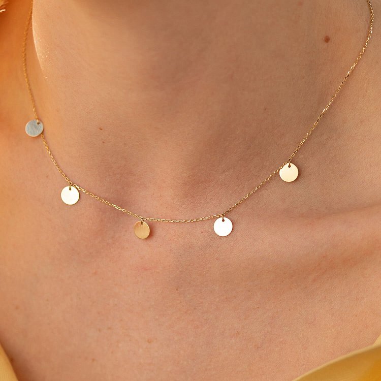 Золоте кольє з монетками (5 шт) кол01432 від ювелірного магазину Онікс - 8