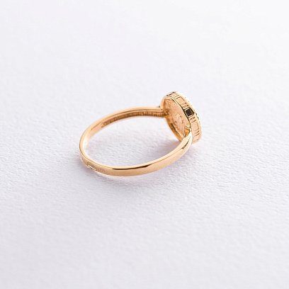 Кольцо "Цветок" в серебре (позолота, чернение) 112300 №3