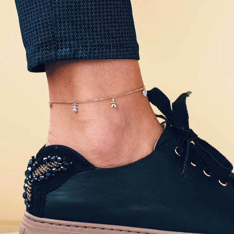 Золотий браслет на ногу з фіанітами б02636 від ювелірного магазину Онікс - 5