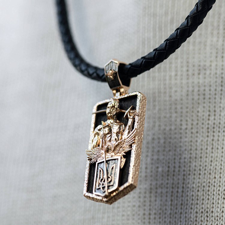 Золотий кулон "Український козак. Отче наш" (ебенове дерево) 1178к від ювелірного магазину Онікс - 2