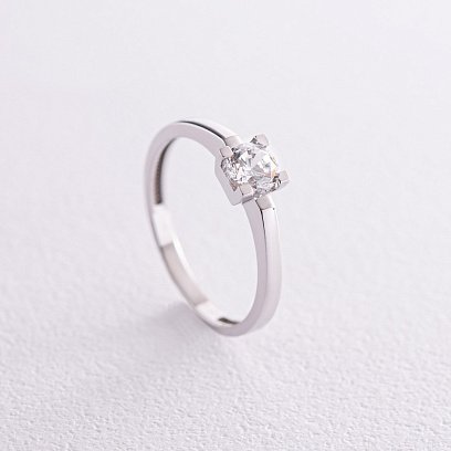 Золота заручальна каблучка з фіанітом к07177