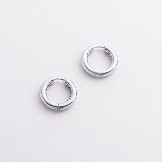 Сережки - кільця "Milley" у білому золоті с08881 №5