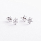 Срібні сережки - пусети "Квіточки" з фіанітами 902-00670 от ювелирного магазина Оникс