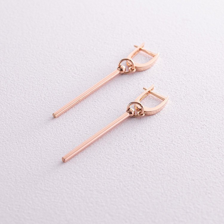 Сережки "Ідеал" у червоному золоті с08077 від ювелірного магазину Онікс - 4