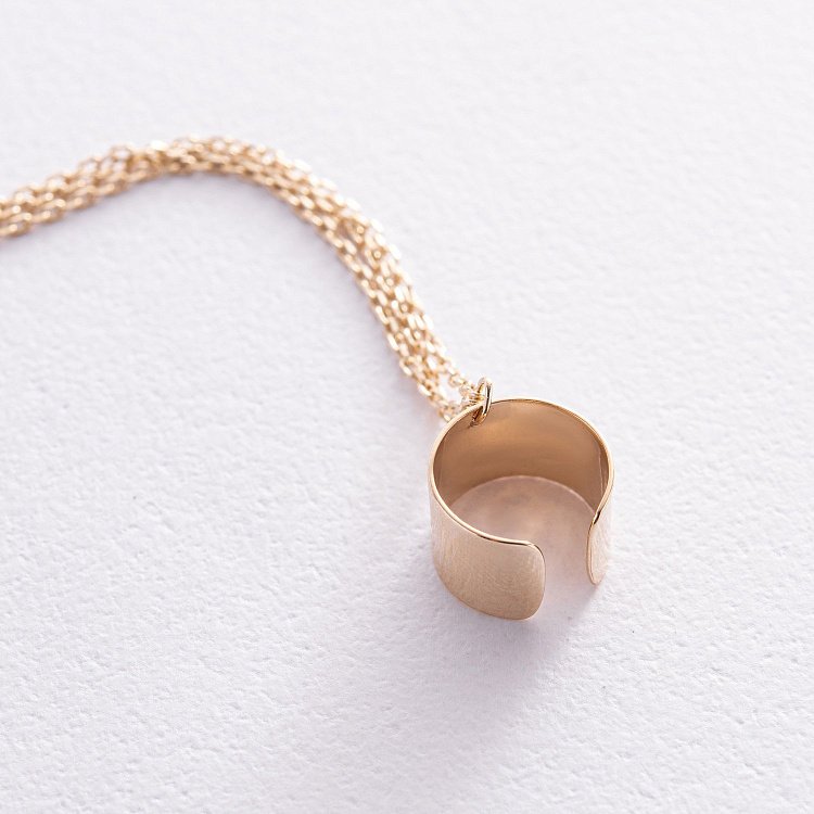 Сережка - каффа "Літак" у жовтому золоті з ланцюжками с08385 від ювелірного магазину Онікс - 6