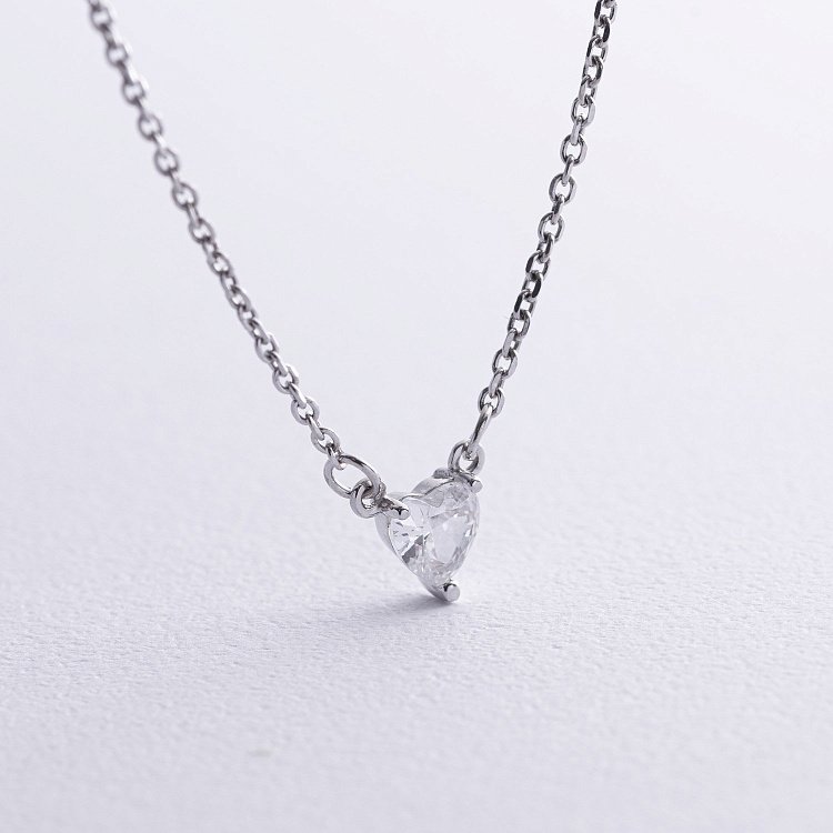 Срібне кольє "Сердечко" з фіанітом 1121 від ювелірного магазину Онікс