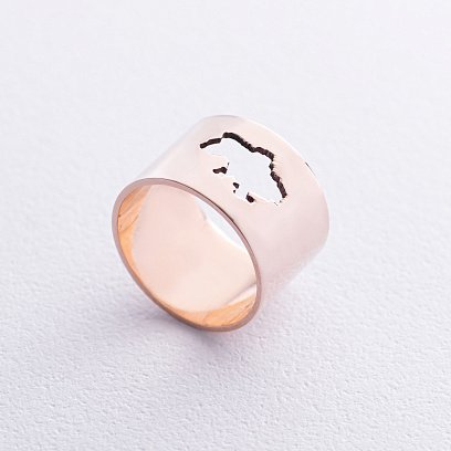 Каблучка "Моя Україна" у червоному золоті к07039 №4