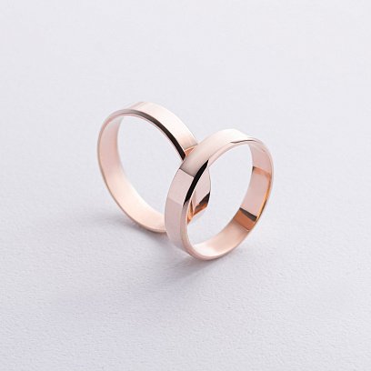 Обручальное кольцо - классическое (красное золото) обр00248