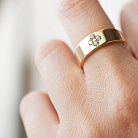 Каблучка "Конюшина" в жовтому золоті (фіаніти) к08359 от ювелирного магазина Оникс - 3