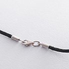 Черный шелковый шнурок с застежкой из белого золота (2мм) кол00849 от ювелирного магазина Оникс - 1