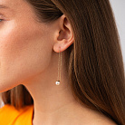 Серьги - протяжки с жемчугом (желтое золото) с08266 от ювелирного магазина Оникс