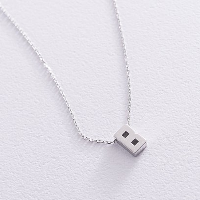 Колье с буквой "В" в белом золоте кол01254В №3