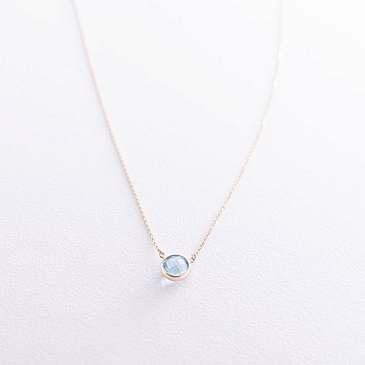 Колье с топазом в желтом золоте кол01340 №3