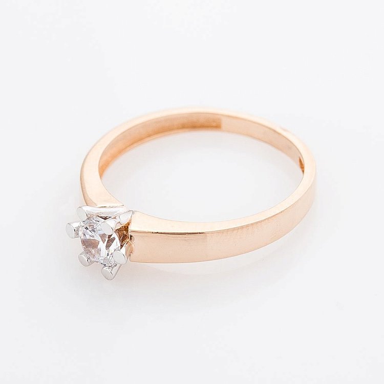 Золота заручальна каблучка з фіанітом к04715 від ювелірного магазину Онікс - 2