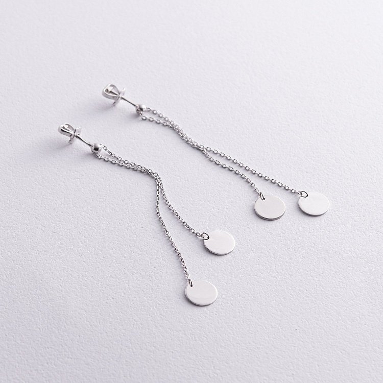 Срібні сережки "Монетки на ланцюжку" 902-01112 від ювелірного магазину Онікс - 3