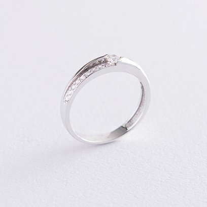 Золота каблучка з фіанітами к06160 №2